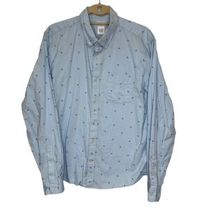 GAP Button Down Shirt Paisley Long Sleeve Casual Top Mens Size Large